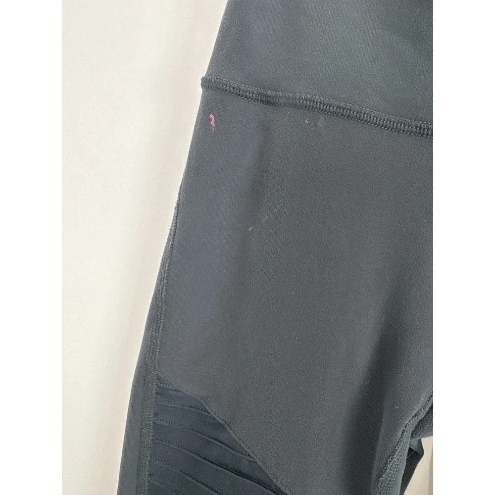 Alo Yoga Womens XS High Waist Moto Leggings Charcoal Gray Athleisure Gorpcore A1